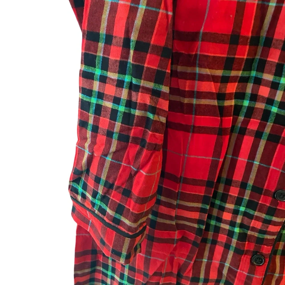 Red Plaid Button-Up Night Shirt - Picture 4 of 4